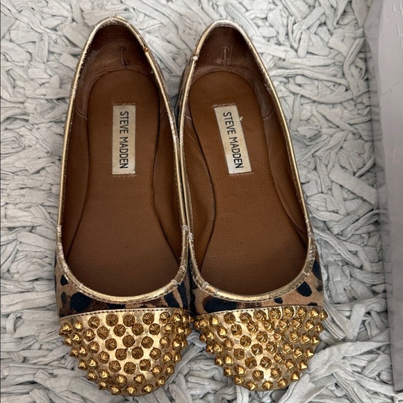 Steve Madden Shoes - Steve Madden Gold and Black Studded Loafers